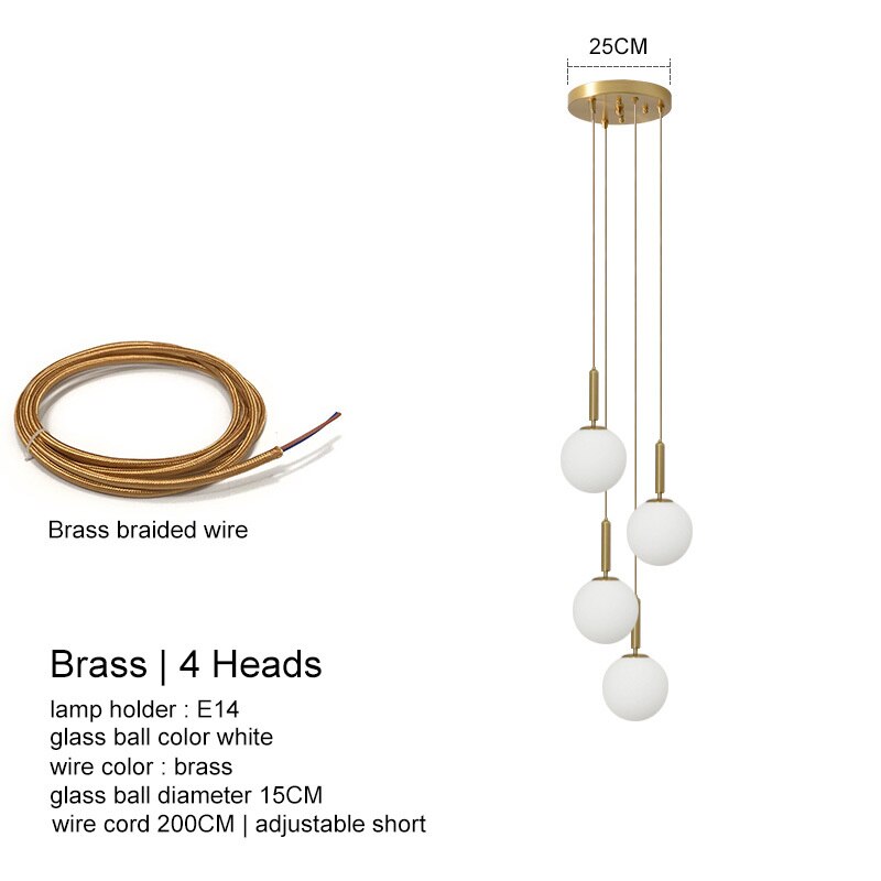 LED Glass Ball Chandelier - Indoor Lighting Fixture