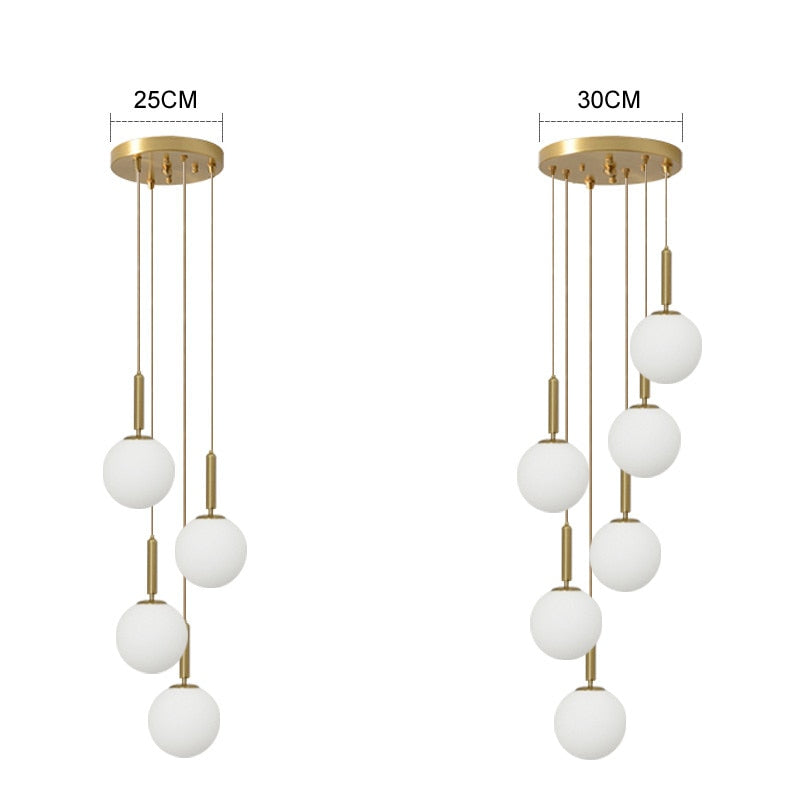 LED Glass Ball Chandelier - Indoor Lighting Fixture
